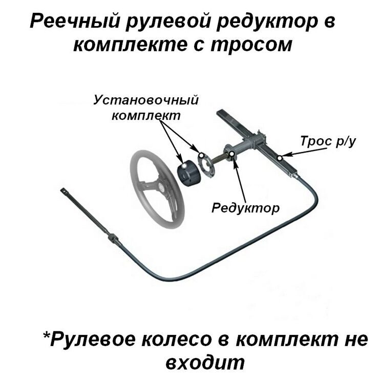 Редуктор рулевой реечный с тросом 14 футов (4,27 м)