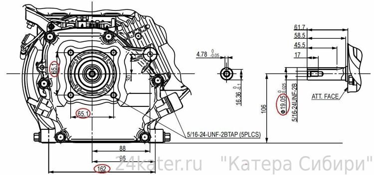 LongTail SS200 (5,5-7 л.с.) вал Ø19.05 мм