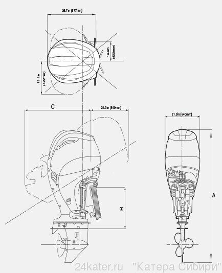 Лодочный мотор Tohatsu MFS100AETL